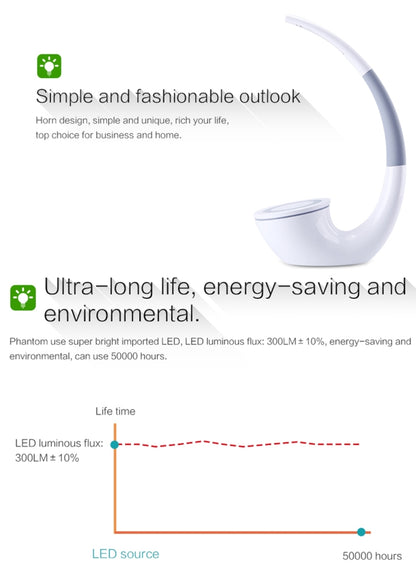NILLKIN 2 in 1 QI Standard Smart Recognition 1A 5W Wireless Charger + LED Light Lamp with USB Charging Port Indicator, 2 in 1