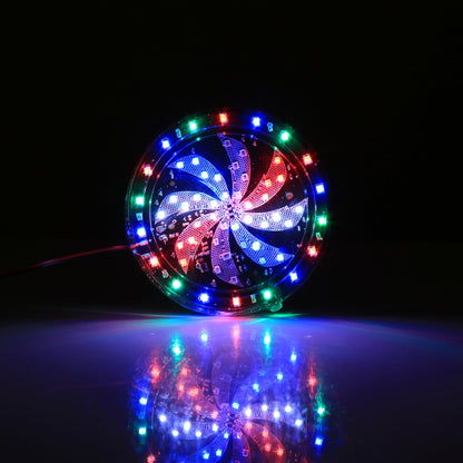 58 LED SMD 2835 Lampe de style moulin à vent modifié pour moto, RGB Angel Eyes, lumière de roue de feu, lampe d'ambiance flash, diamètre : 10 cm, DC 12V, 58 LEDs Diamètre : 10 cm