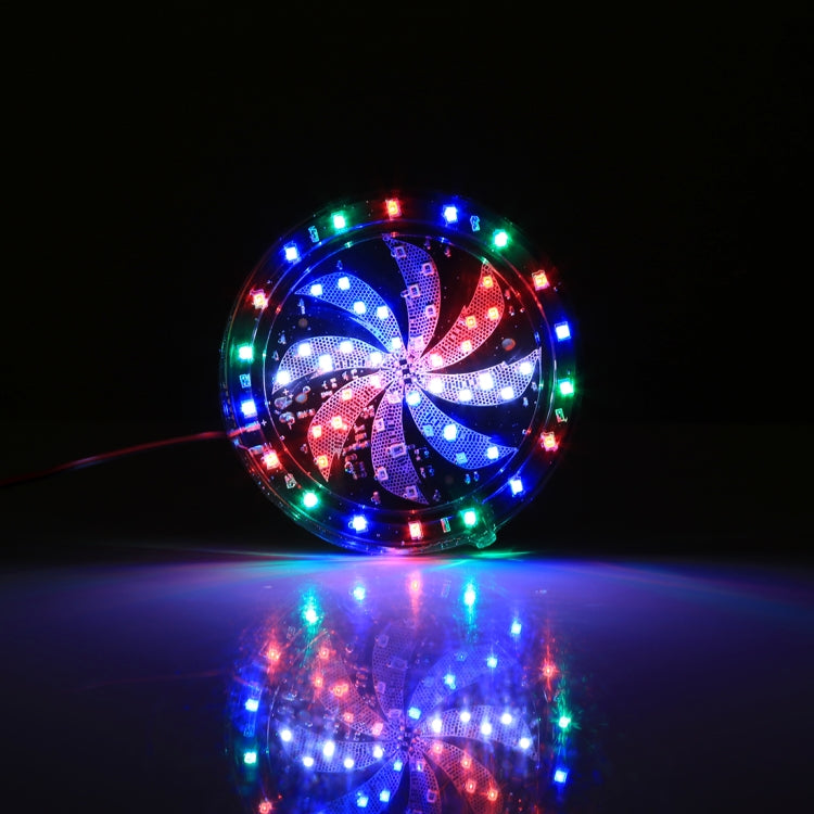 58 LED SMD 2835 Lampe de style moulin à vent modifié pour moto, RGB Angel Eyes, lumière de roue de feu, lampe d'ambiance flash, diamètre : 10 cm, DC 12V, 58 LEDs Diamètre : 10 cm
