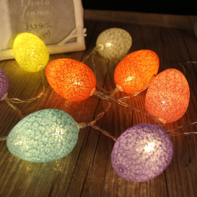 Battery Powered 3.2m 20 LEDs Cotton Thread Colour Egg Lamp String Easter Holiday Party Household Decorative Light, 3.2m(Battery Powered)