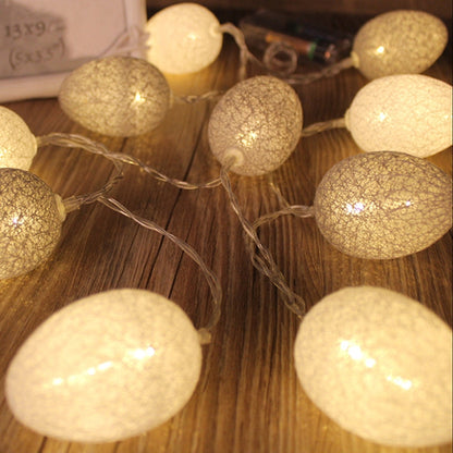 Battery Powered 3.2m 20 LEDs Cotton Thread Colour Egg Lamp String Easter Holiday Party Household Decorative Light, 3.2m(Battery Powered)