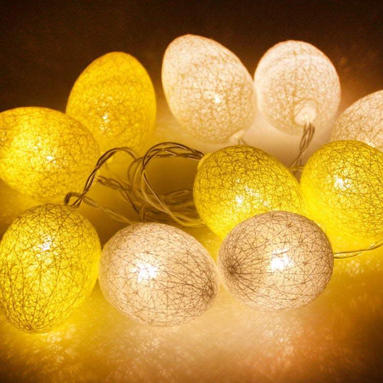 Battery Powered 3.2m 20 LEDs Cotton Thread Colour Egg Lamp String Easter Holiday Party Household Decorative Light, 3.2m(Battery Powered)