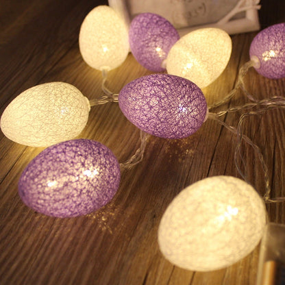 Battery Powered 4.8m 30 LEDs Cotton Thread Colour Egg Lamp String Easter Holiday Party Household Decorative Light, 4.8m(Battery Powered)