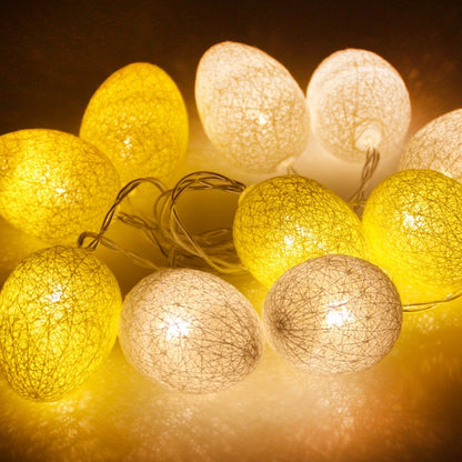 Battery Powered 4.8m 30 LEDs Cotton Thread Colour Egg Lamp String Easter Holiday Party Household Decorative Light, 4.8m(Battery Powered)