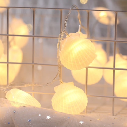 20 LED Guirlande Lumineuse Décorative Style Adolescent, Forme Coquillage, Lumière Chaude pour Noël, Mariage, Chambre