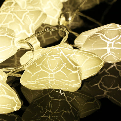 20 LEDs Teenage Style Warm Fairy Decorative Lamp for Christmas, Wedding, Bedroom, Cracked Star