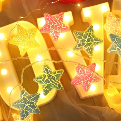 20 LEDs Teenage Style Warm Fairy Decorative Lamp for Christmas, Wedding, Bedroom, Cracked Star