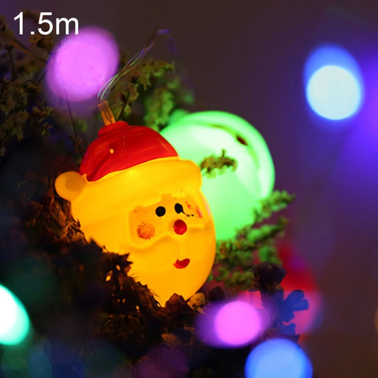 10 LED guirlandes lumineuses décoratives féériques de 1,5 m à piles (2 piles AA) en forme de Père Noël, multicolores ou blanc chaud, pour Noël, fêtes, chambre