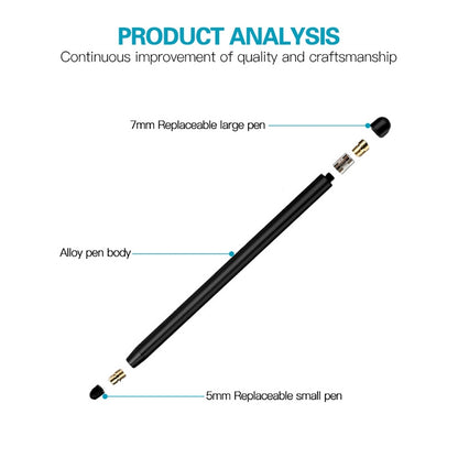 Universal Two-end Rubber Nibs Capacitive Stylus Pen with Magnetic Cap
