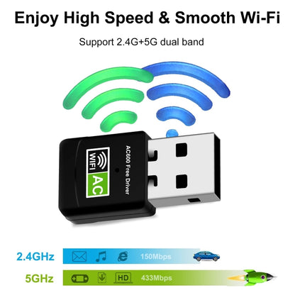 Adaptateur WIFI USB double bande AC 600 Mbps