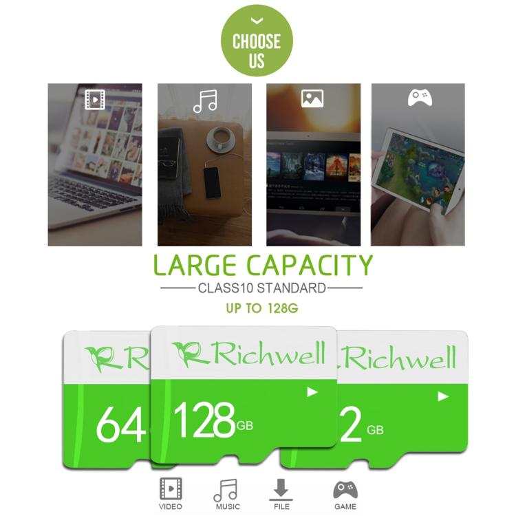 Richwell 32GB High Speed Class 10 TF Memory Card, 32GB