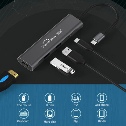 Blueendless 4 In 1 Multi-function Type-C / USB-C to HDMI + PD + Dual USB 3.0 HUB Expansion Dock, 4 In 1 HDMI + PD + Dual USB 3.0