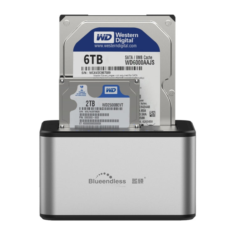 Station d'accueil pour disque dur Blueendless 2,5 / 3,5 pouces SATA USB 3.0 2 baies avec copie hors ligne