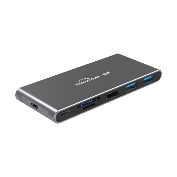 Blueendless 6 In 1 Multi-function Type-C / USB-C HUB Expansion Dock M.2 NGFF Solid State Drive, 6 In 1