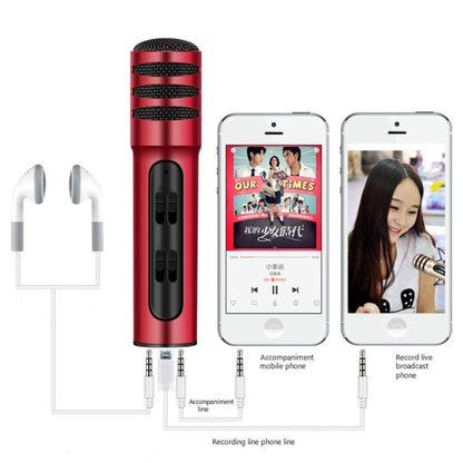 BGN-C7 Condenser Microphone Dual Mobile Phone Karaoke Live Singing Microphone Built-in Sound Card