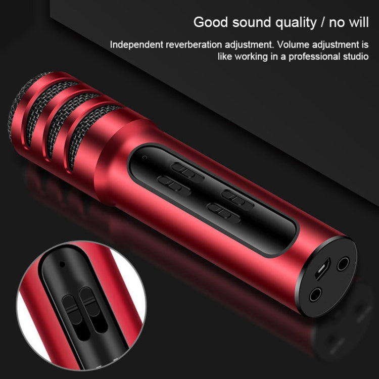 BGN-C7 Condenser Microphone Dual Mobile Phone Karaoke Live Singing Microphone Built-in Sound Card