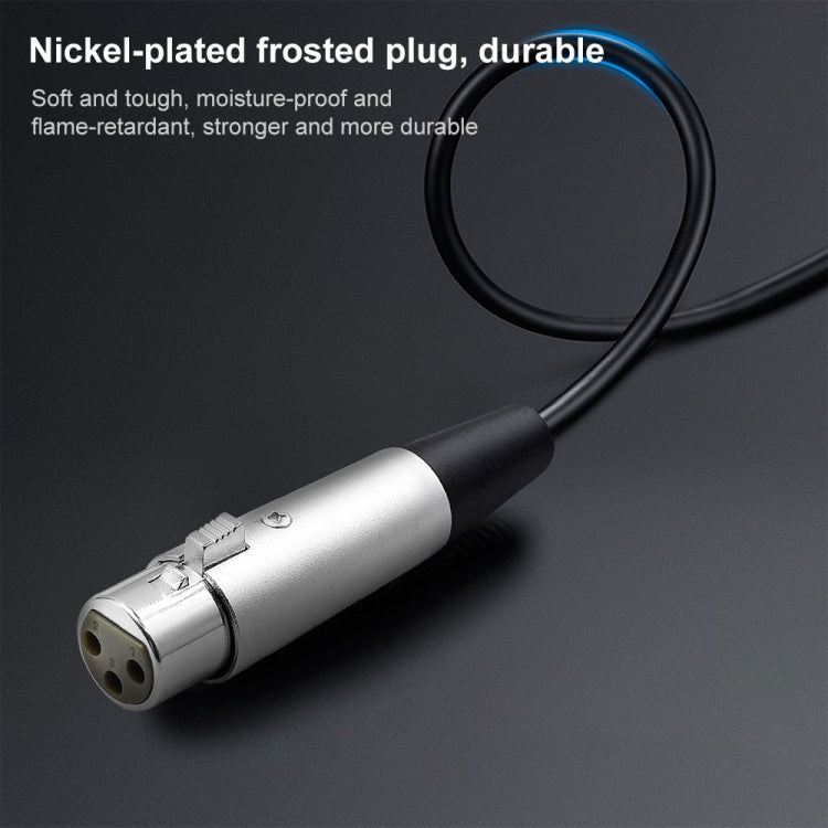 5m XLR 3-Pin Female to 1/4 inch (6.35mm) Mono Shielded Microphone Mic Cable, Length: 5m