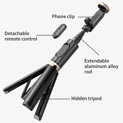 Q12 Hidden Design Reinforced Bluetooth Remote Control Tripod Selfie Stick, Q12 (Black), Q12s (Pink), Q12 (White)
