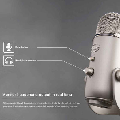 Logitech Blue Yeti USB Condenser Microphone, Blue Yeti(Blue), Blue Yeti(Silver), Blue Yeti(Black)