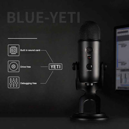 Logitech Blue Yeti USB Condenser Microphone, Blue Yeti(Blue), Blue Yeti(Silver), Blue Yeti(Black)
