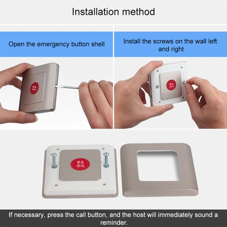 CW-01 Kit de Boutons d'Appel d'Alarme de Toilettes pour Personnes à Mobilité Réduite Sans Fil