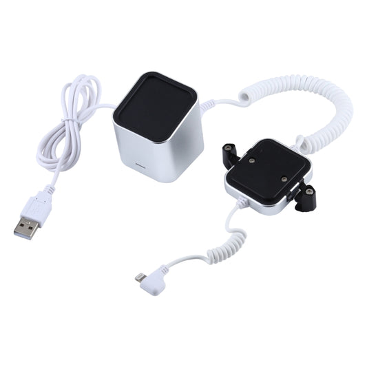 Soporte de alarma antirrobo de columna cuadrada con carcasa de aluminio Sistema de seguridad Alarma antirrobo / Soporte de pantalla de alarma antirrobo para iPhone y iPod con puerto de 8 pines, columna cuadrada de 8 pines