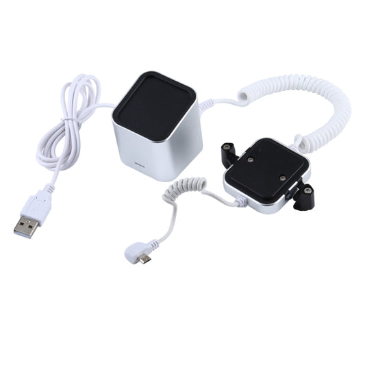 Soporte de alarma antirrobo de columna cuadrada con carcasa de aluminio, sistema de seguridad, alarma antirrobo/soporte de pantalla para alarma antirrobo para Samsung/Huawei/Xiaomi/OPPO/vivo/LG con puerto micro-USB, micro-USB de columna cuadrada.