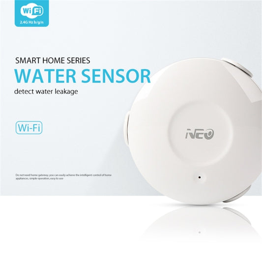 Sensor de agua y detector de inundaciones WiFi NEO NAS-WS02W, compatible con sistemas Android/IOS, detector de inundaciones WiFi WS02W