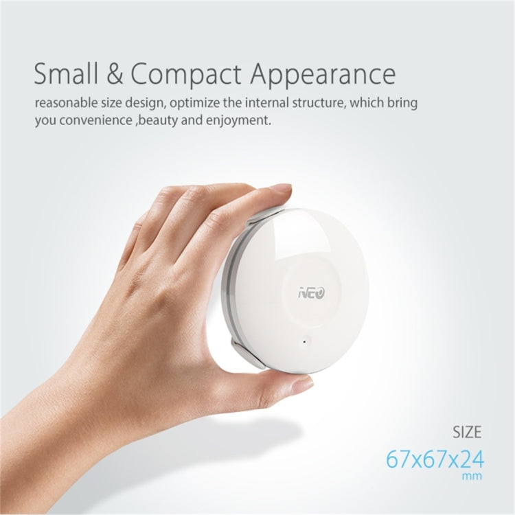 NEO NAS-WS02W Capteur d'eau et détecteur d'inondation WiFi, compatible avec les systèmes Android / IOS, Détecteur d'inondation WiFi WS02W