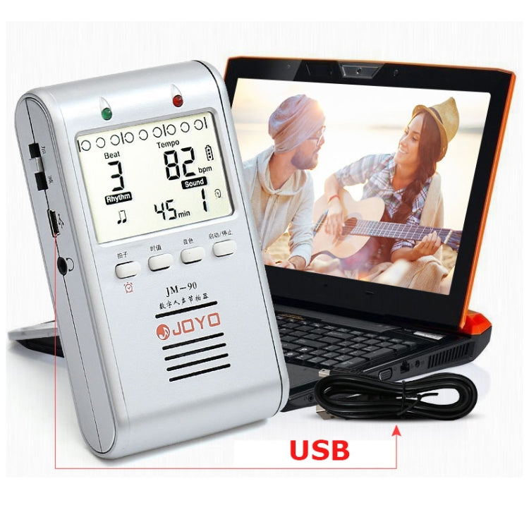 JOYO JM-90 Mini Portable Rechargeable Clip-on LED Indicator Electronic Digital Metronome Tone Generator Tuner for Guitar Violin Ukulele, JM-90 (White), JM-90 (Black)