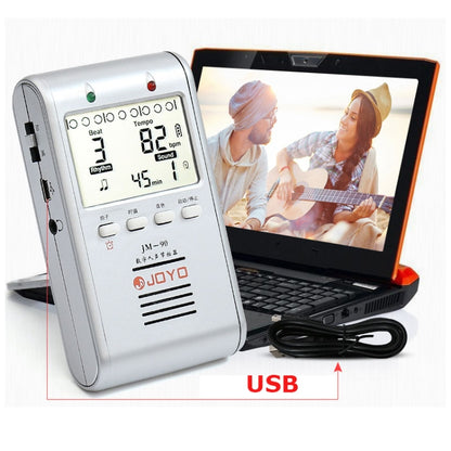 JOYO JM-90 Mini Portable Rechargeable Clip-on LED Indicator Electronic Digital Metronome Tone Generator Tuner for Guitar Violin Ukulele, JM-90 (White), JM-90 (Black)
