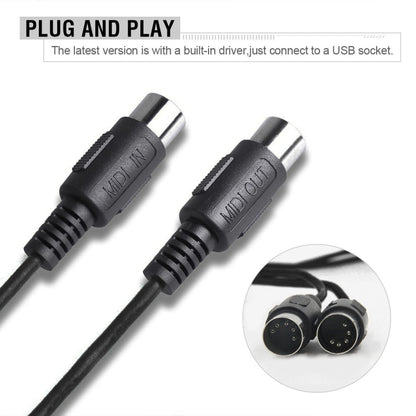 WERSI UM-18 USB MIDI Cable MidiPort Midi Cable Electric Piano Electronic Drum Music Editing Line, Length: 2m