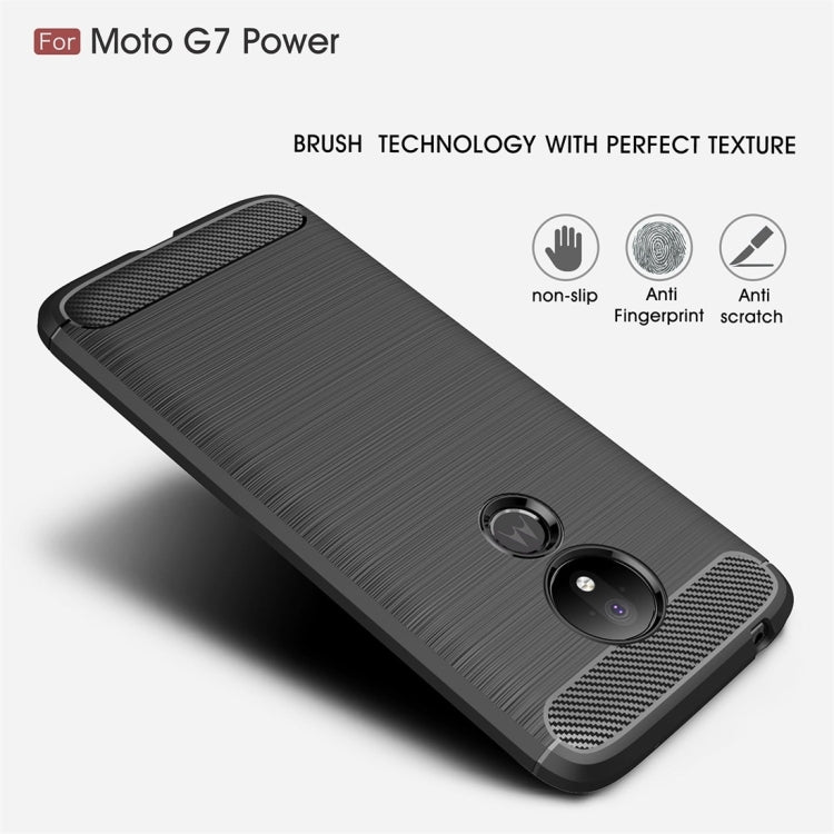Brushed Texture Carbon Fiber TPU Case for Motorola Moto G7 Power US Version, For Motorola Moto G7 Power US Version
