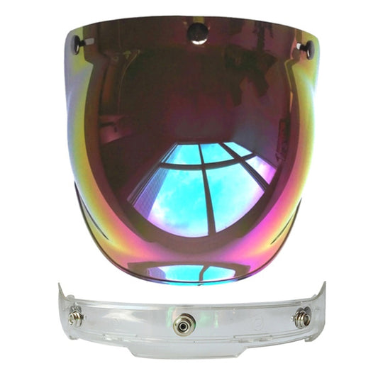 Soman Motorcycle Bubble Visor Open Face Helmet Visor Helmet Windshield Shield with Transparent Frame