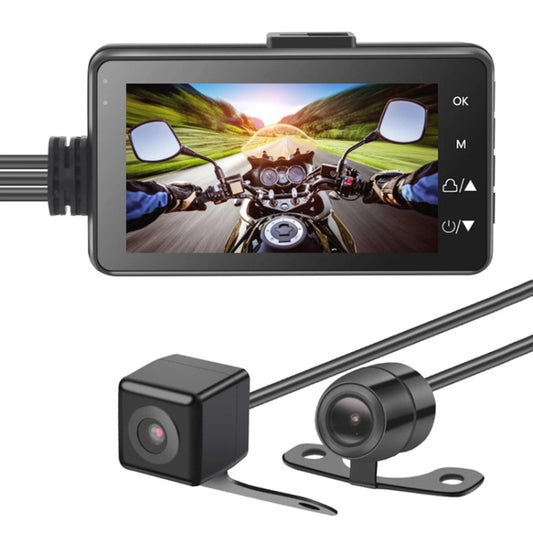 MT-80 Caméra DVR de moto double objectif HD grand angle 140 degrés de 3,0 pouces, prend en charge la carte TF (32 Go max), MT-80
