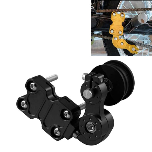 HC154 Accessoires de moto modifiés, tendeur de chaîne universel en alliage d'aluminium, alliage d'aluminium noir, alliage d'aluminium argent