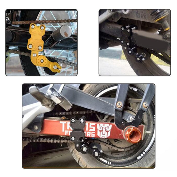 HC154 Motorcycle Modified Accessories Universal Aluminum Alloy Chain Adjuster, Aluminum Alloy Black, Aluminum Alloy Silver