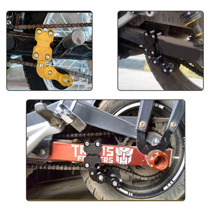 HC154 Motorcycle Modified Accessories Universal Aluminum Alloy Chain Adjuster, Aluminum Alloy Black, Aluminum Alloy Silver