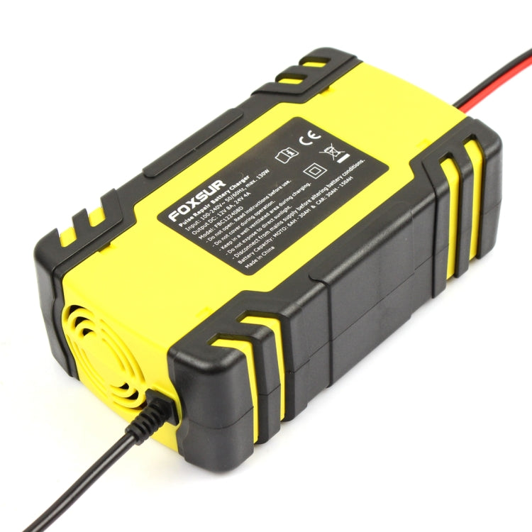 FOXSUR 12V-24V Car Motorcycle Truck Repair Battery Charger AGM Charger, EU Plug, EU Plug, UK Plug, US Plug
