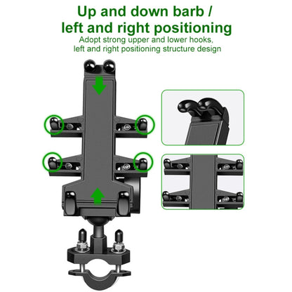 U-shaped Bolt Ball-Head Motorcycle Handlebar Multi-function Eight-jaw Aluminum Phone Navigation Holder Bracket, Width of Phone: 6.5-10.2cm  , U-shaped Bolt