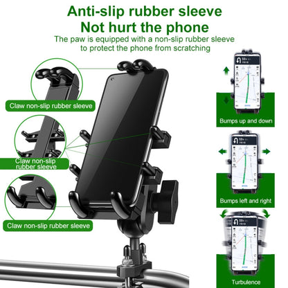 U-shaped Bolt Ball-Head Motorcycle Handlebar Multi-function Eight-jaw Aluminum Phone Navigation Holder Bracket, Width of Phone: 6.5-10.2cm  , U-shaped Bolt