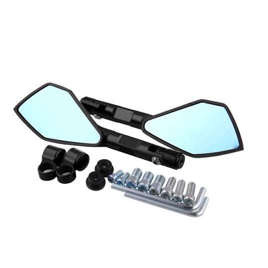 Espejo retrovisor lateral reflectante de aleación de aluminio con forma de rombo para motocicleta modificada