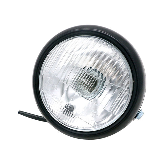 Phare LED moto 5,75 pouces à coque noire, accessoires de modification pour CG125 / GN125, lampe rétro à coque noire