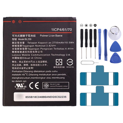 Original 2750mAh BL259 Li-Polymer Battery for Lenovo Vibe K5 Plus / Vibe K5 A6020, For Lenovo Vibe K5 Plus