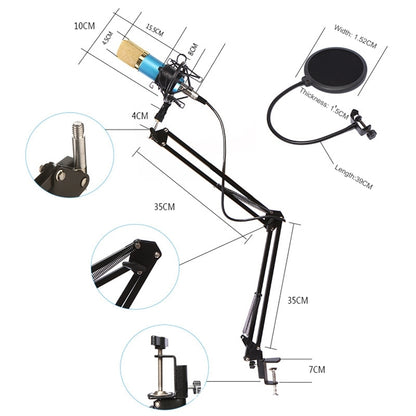 BM-800 Network K-Song Dedicated High-end Metal Shock Mount Microphone Set, BM800 Kit White, BM800 Kit Black, BM800 Kit Pink, BM800 Kit Blue