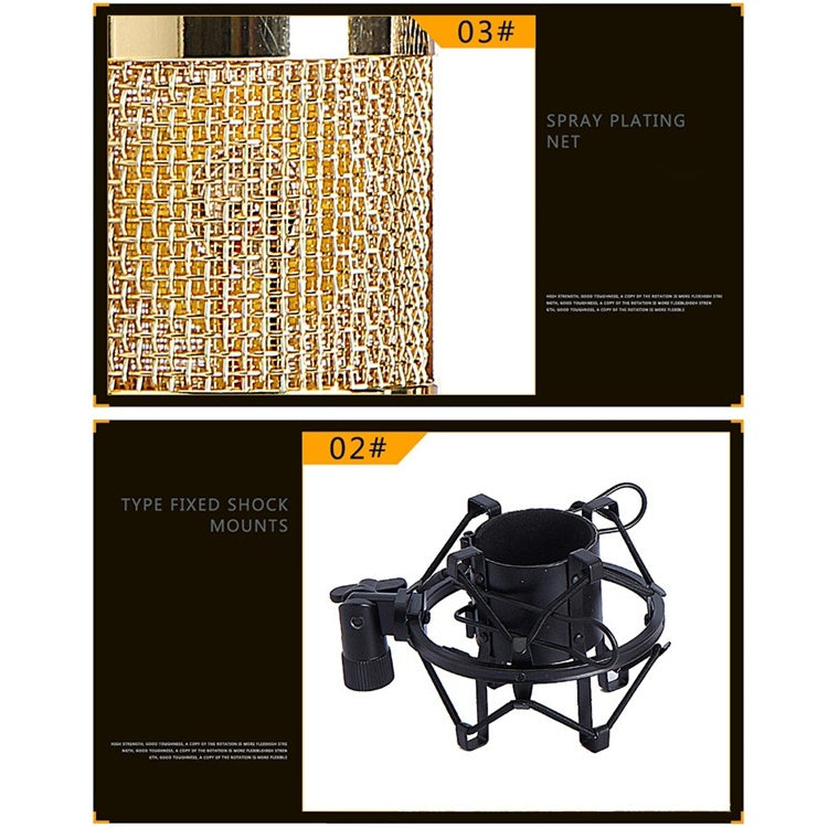 BM-800 Network K-Song Dedicated High-end Metal Shock Mount Microphone Set, BM800 Kit White, BM800 Kit Black, BM800 Kit Pink, BM800 Kit Blue