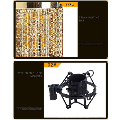 BM-800 Network K-Song Dedicated High-end Metal Shock Mount Microphone Set, BM800 Kit White, BM800 Kit Black, BM800 Kit Pink, BM800 Kit Blue