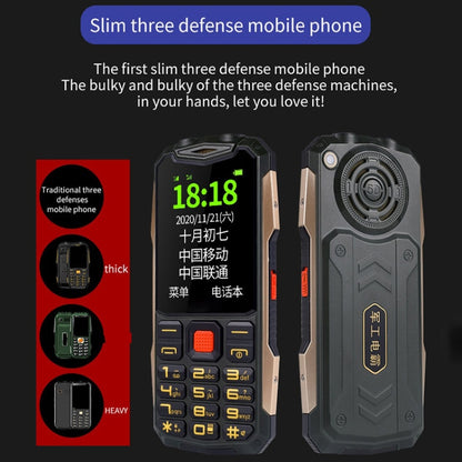 Waterproof Shockproof Dustproof, 4800mAh Battery, 2.4 inch, 21 Keys, Bluetooth, LED Flashlight, FM, SOS, Dual SIM, Network: 2G