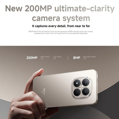 Xiaomi Redmi Note 15 Pro 5G Global, 12GB+512GB, In-screen Fingerprint, 6.83 inch Xiaomi HyperOS 2 MediaTek Dimensity 7400-Ultra Octa Core, Network: 5G, NFC, 12GB+512GB