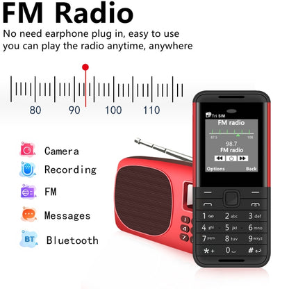 1.33 inch, MTK6261D, 21 Keys, Support Bluetooth, FM, Magic Sound, Auto Call Record, GSM, Triple SIM, English Key